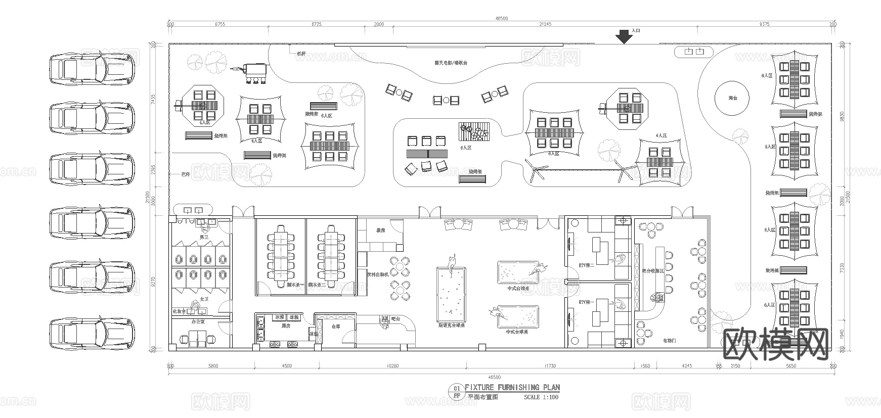 户外露营风会所 最新平面施工图合集cad施工图