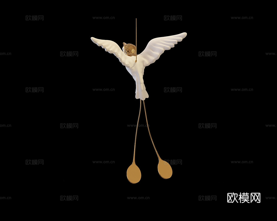 Cloyd 奢华飞鸟吊灯3d模型下载（渲染图2）