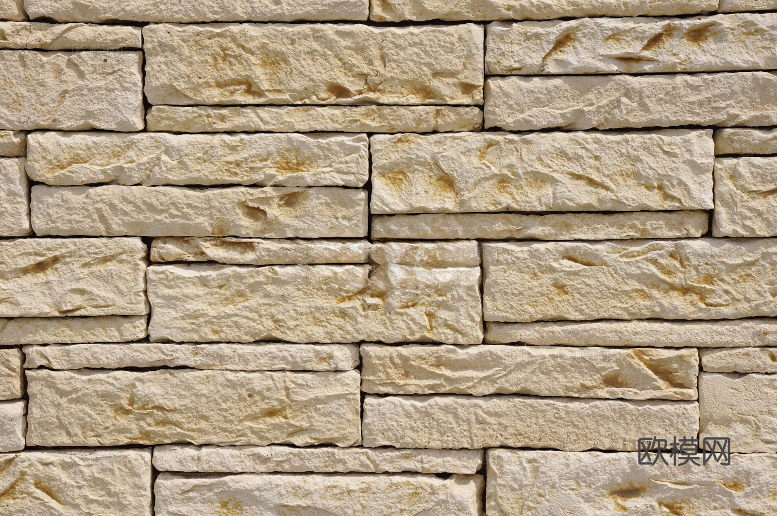 规则矩形形态干垒石，毛石墙面11