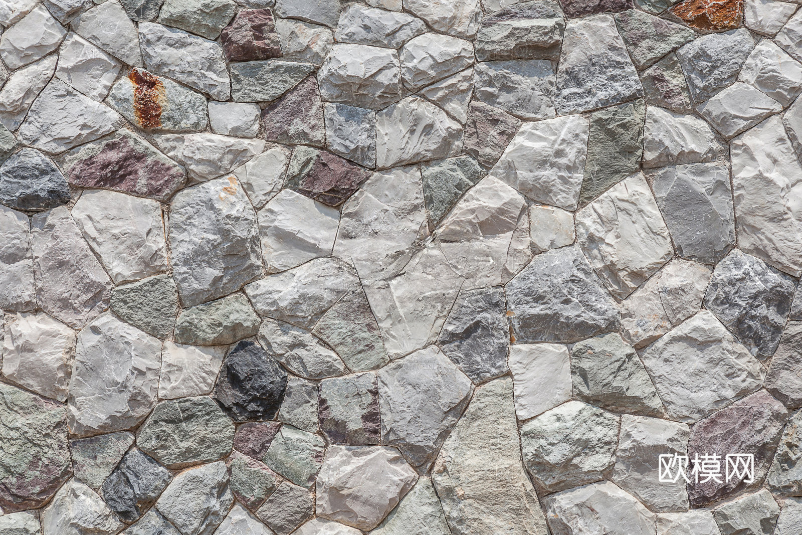 不规则多边形干垒石，自然毛石肌理62