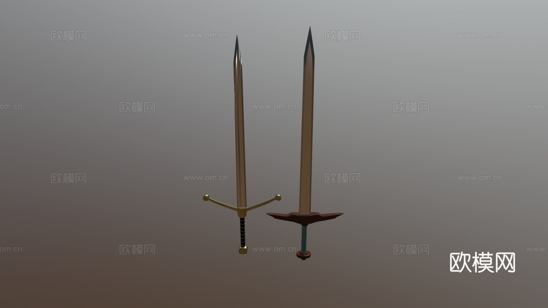 简约巨剑3d模型下载（渲染图1）