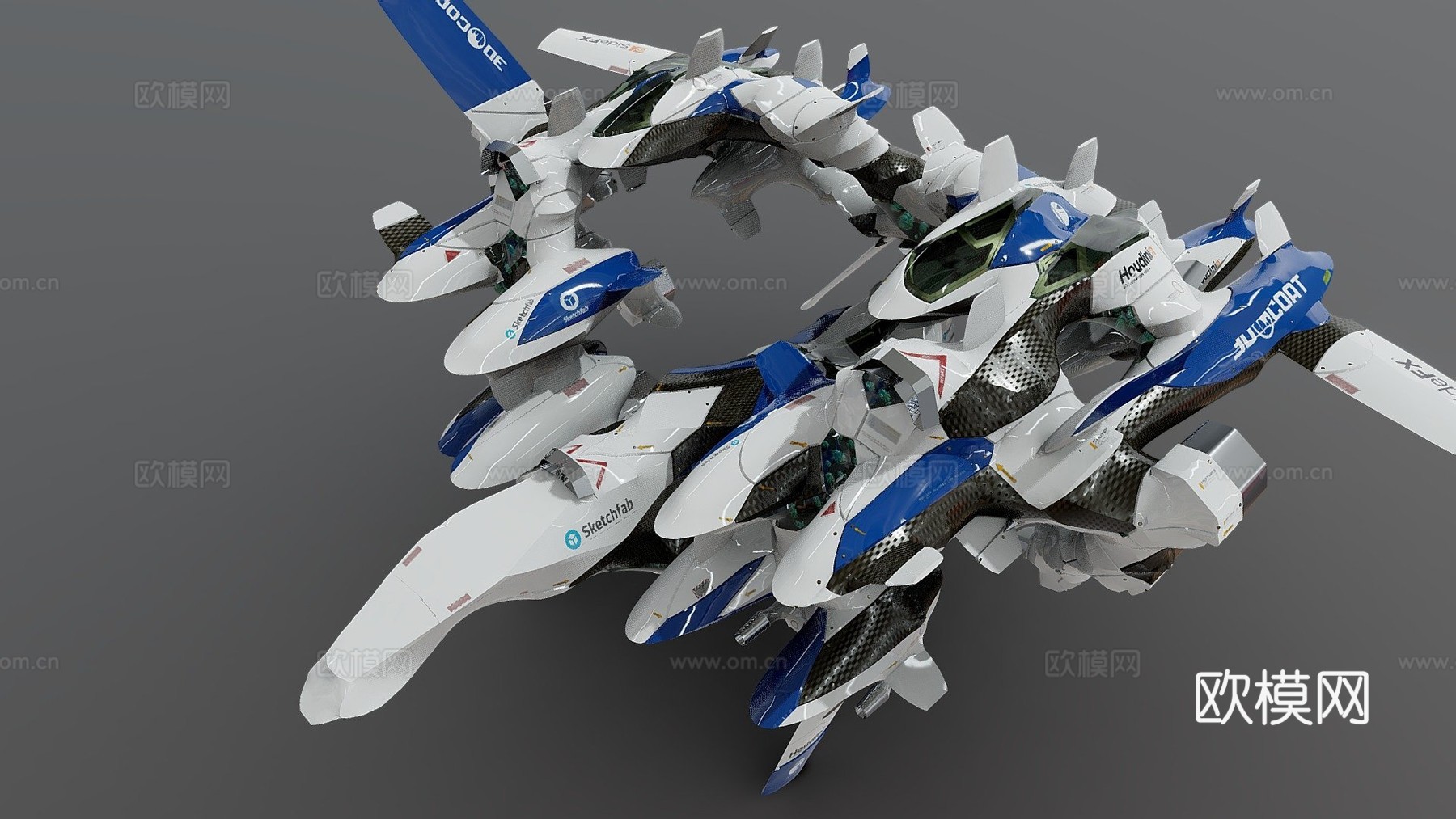 程序化硬表面建模测试9.733d模型下载（渲染图1）