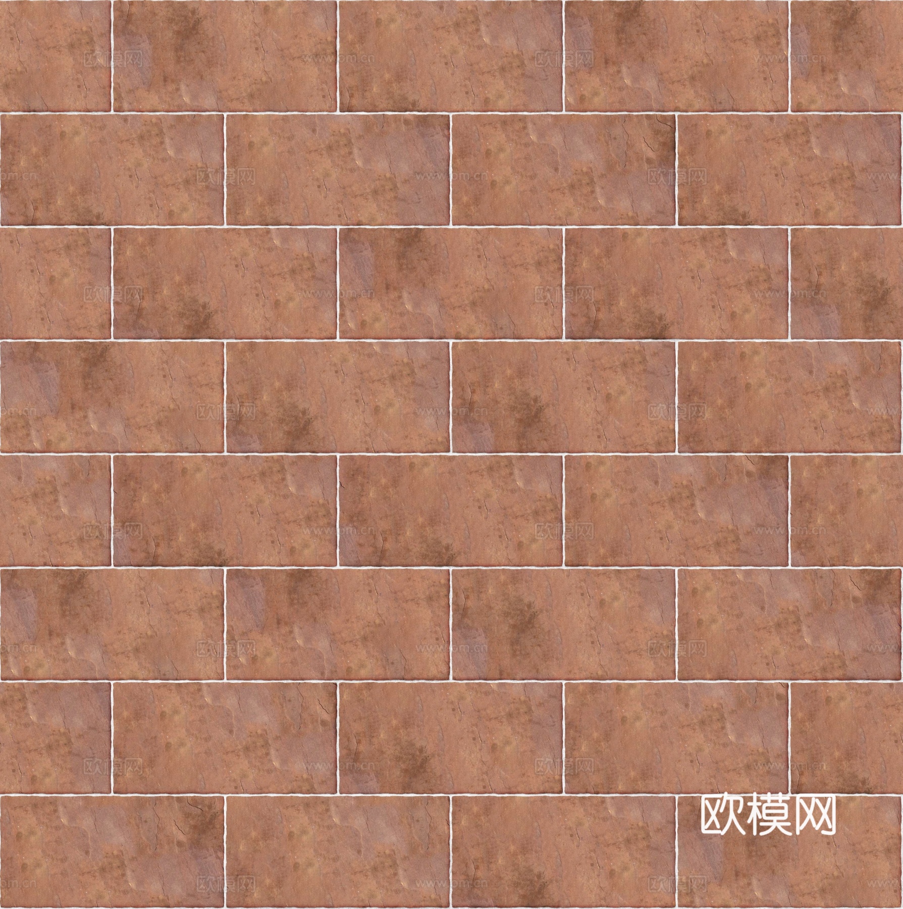 暗红色红色砂岩石板-矩形错缝-横向20