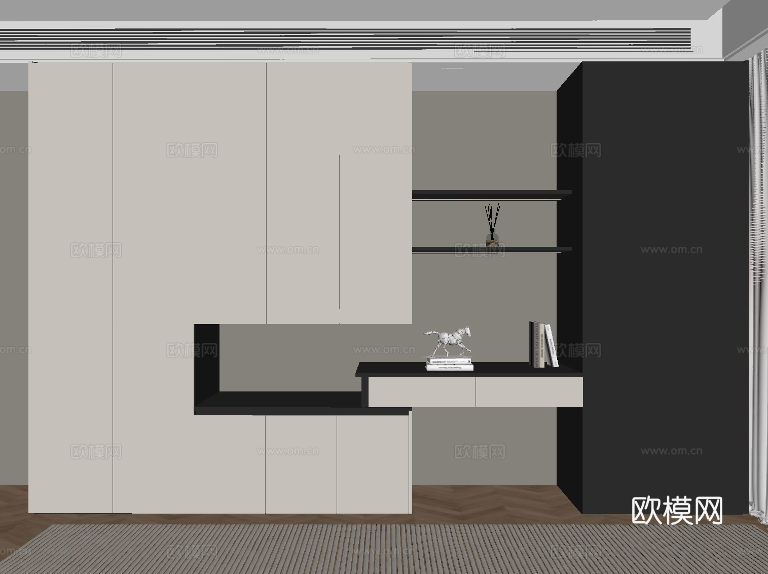 现代衣柜su模型