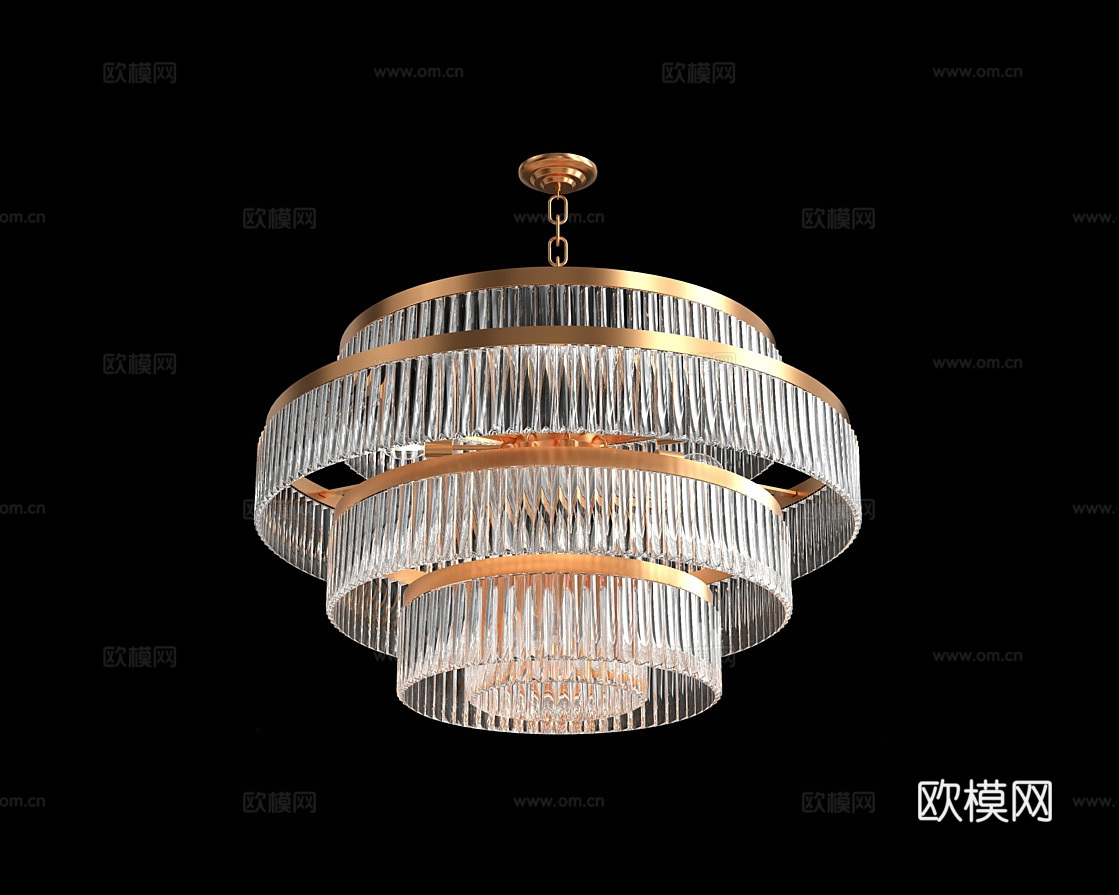 Cloyd 轻奢吊灯3d模型下载（渲染图2）