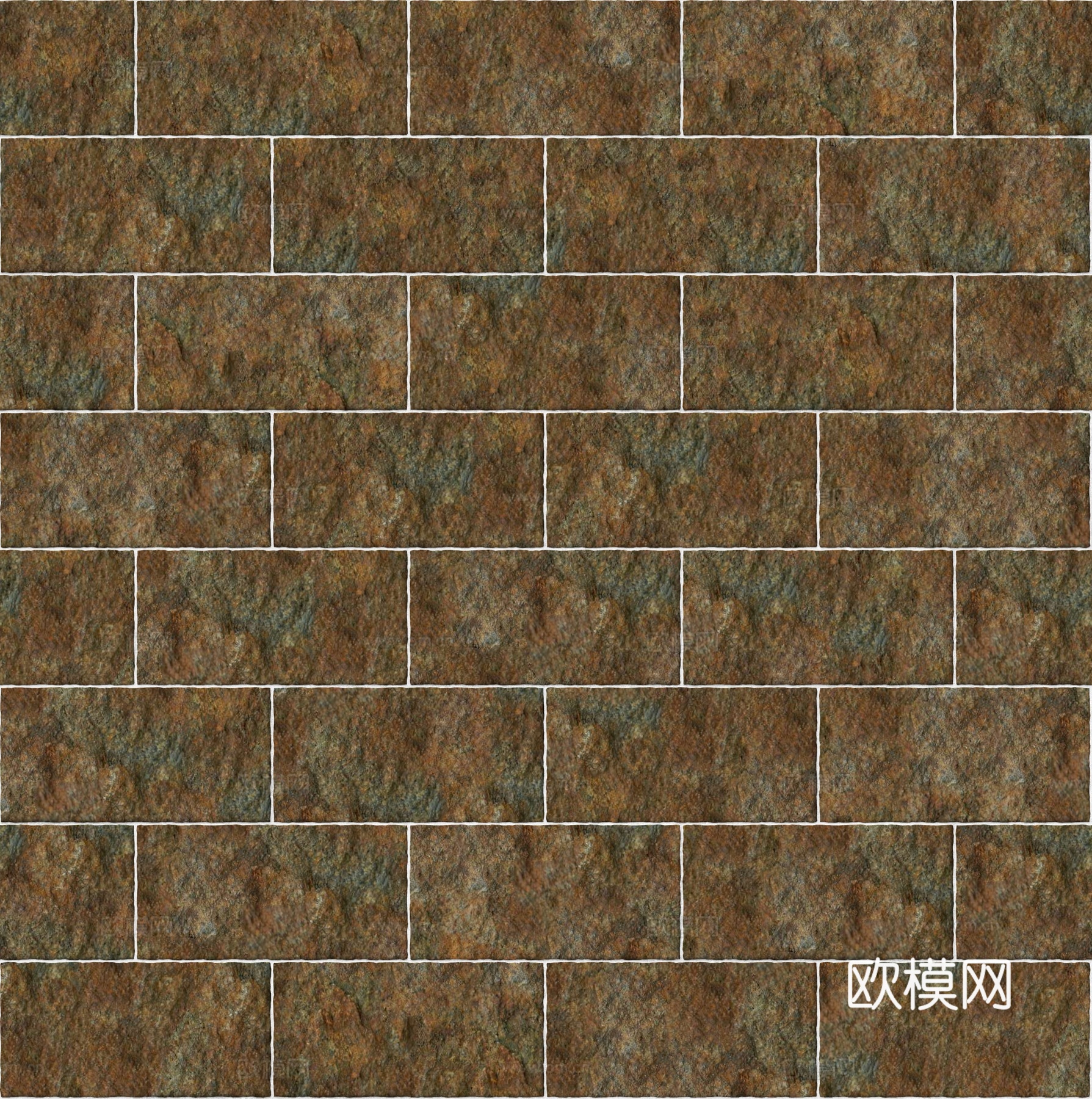 暗红色红色砂岩石板-矩形错缝-横向3