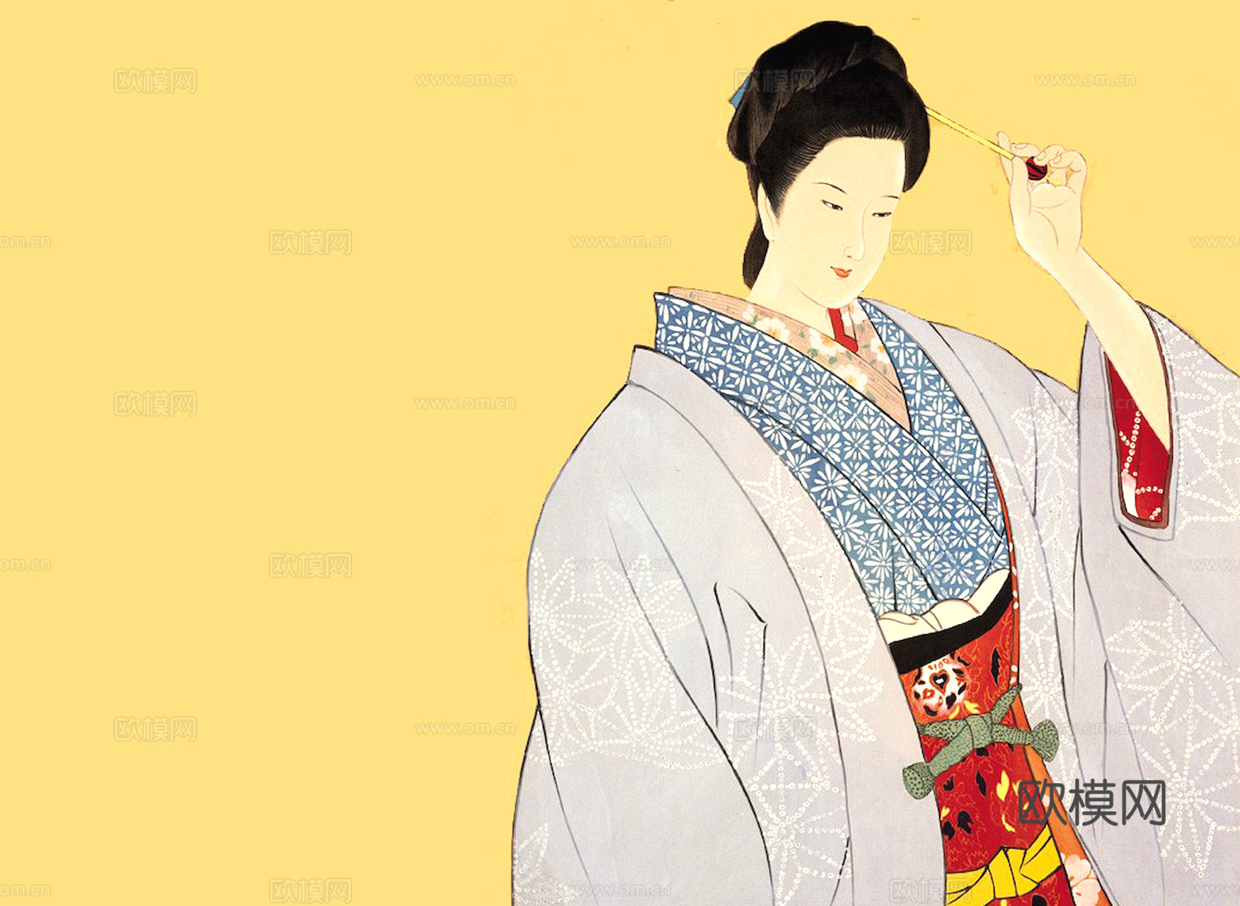 中式新中式挂画壁画水墨字画山水花鸟背景墙壁纸装饰画抽象画油画下载