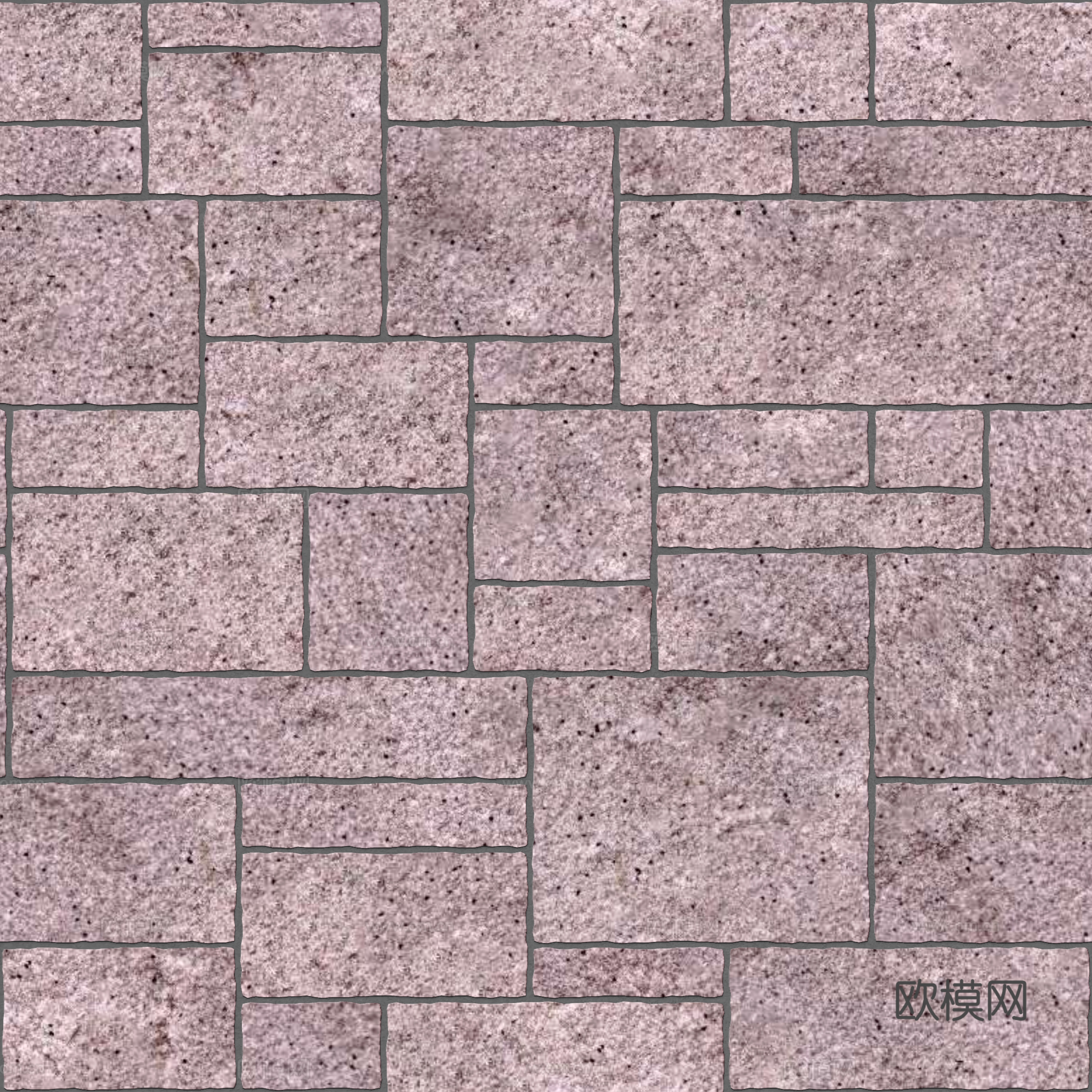 暗红色红色砂岩石板-大小错拼错缝35