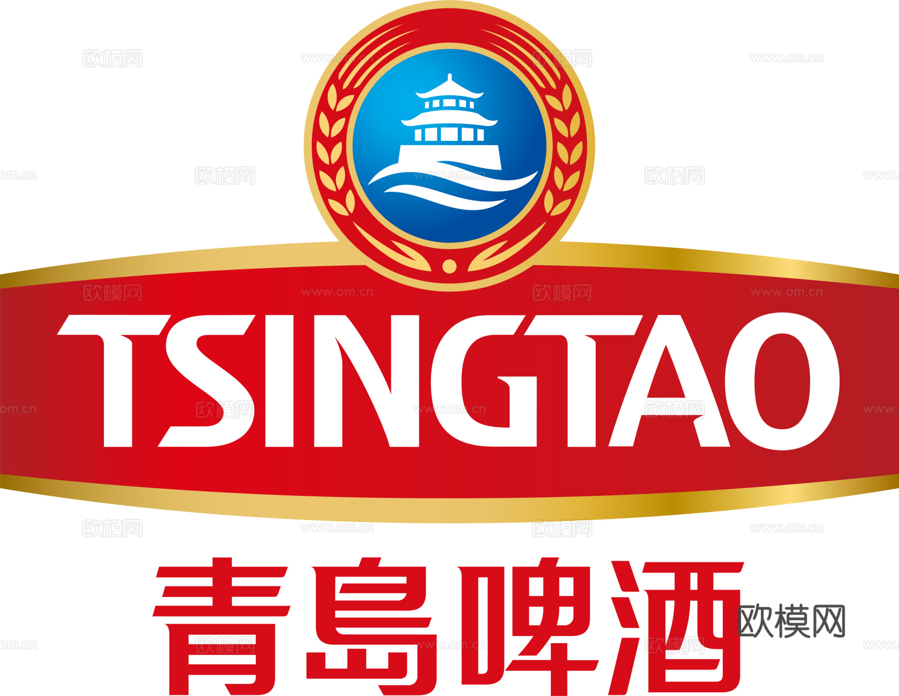 青岛啤酒，啤酒品牌logo