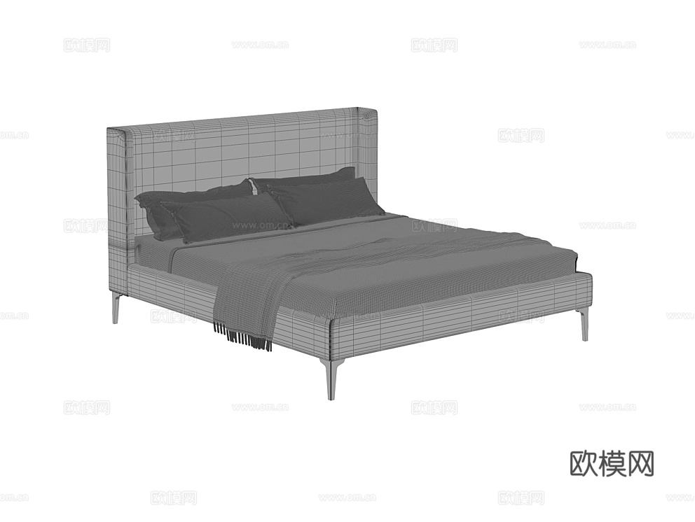 Fratelli Barri 双人床3d模型下载（渲染图3）