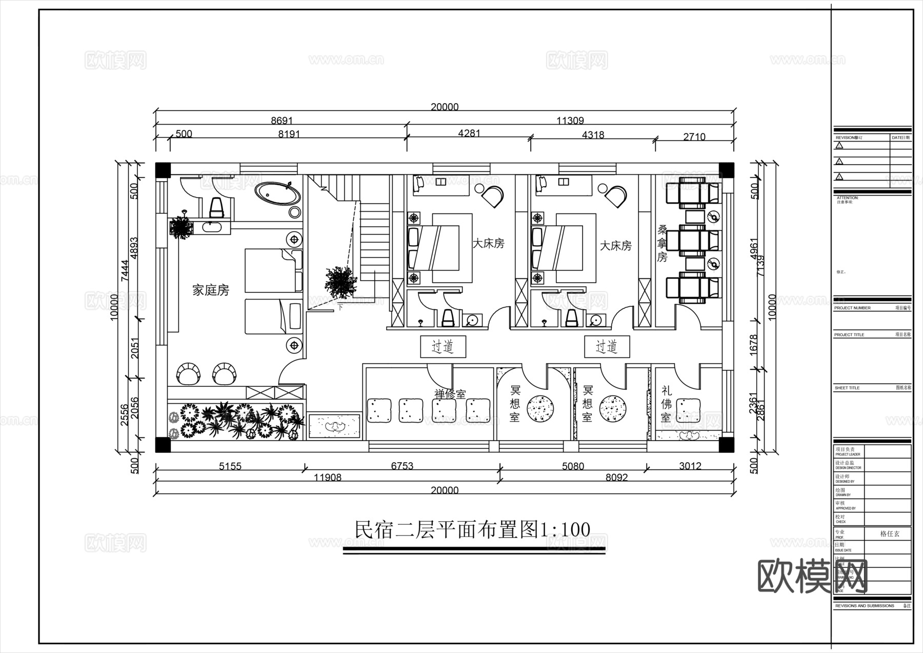 民宿平面图cadcad施工图