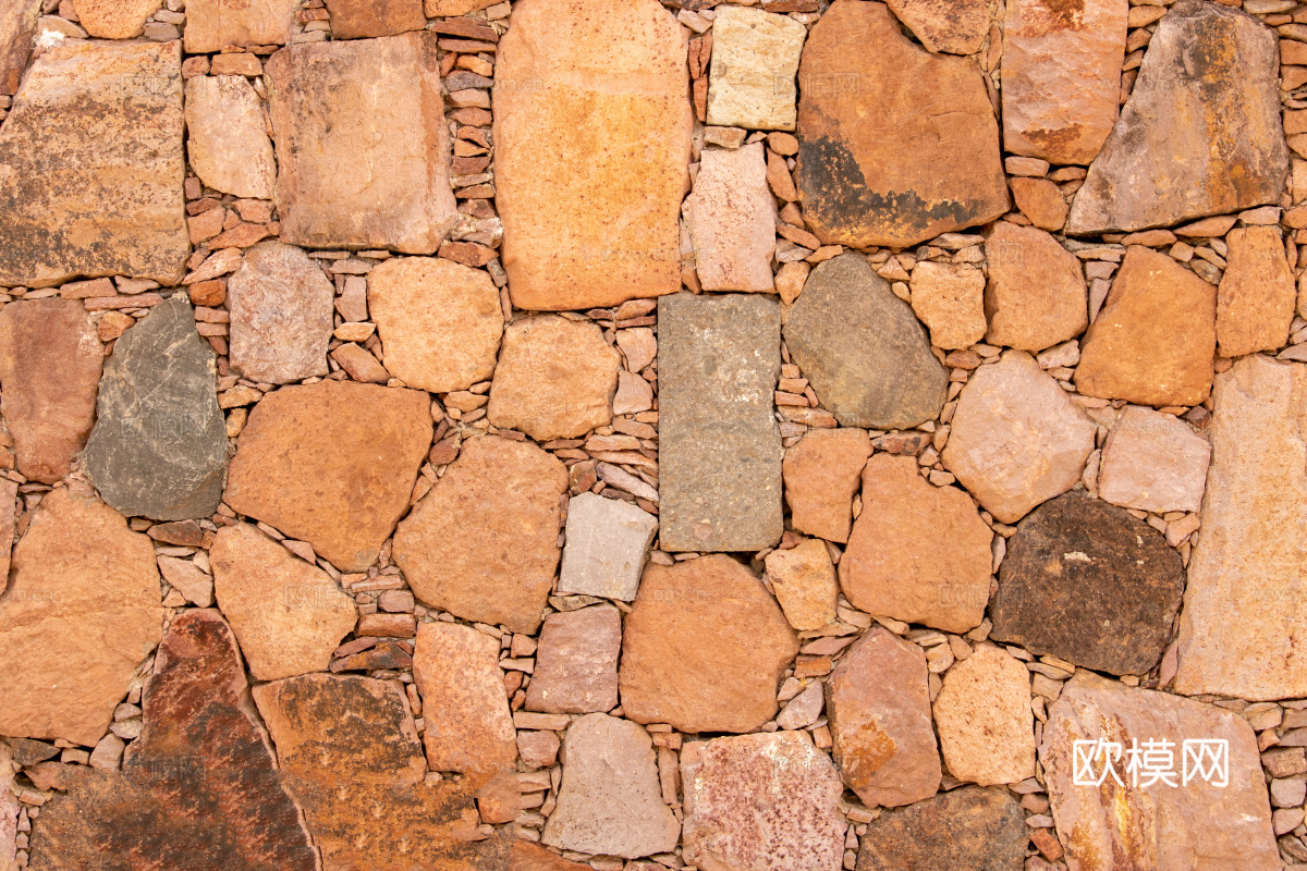 不规则多边形干垒石，自然毛石肌理129
