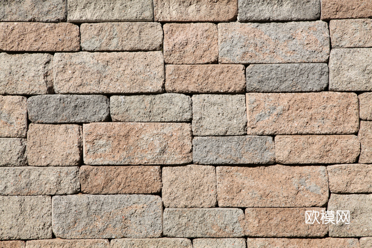 规则矩形形态干垒石，毛石墙面61