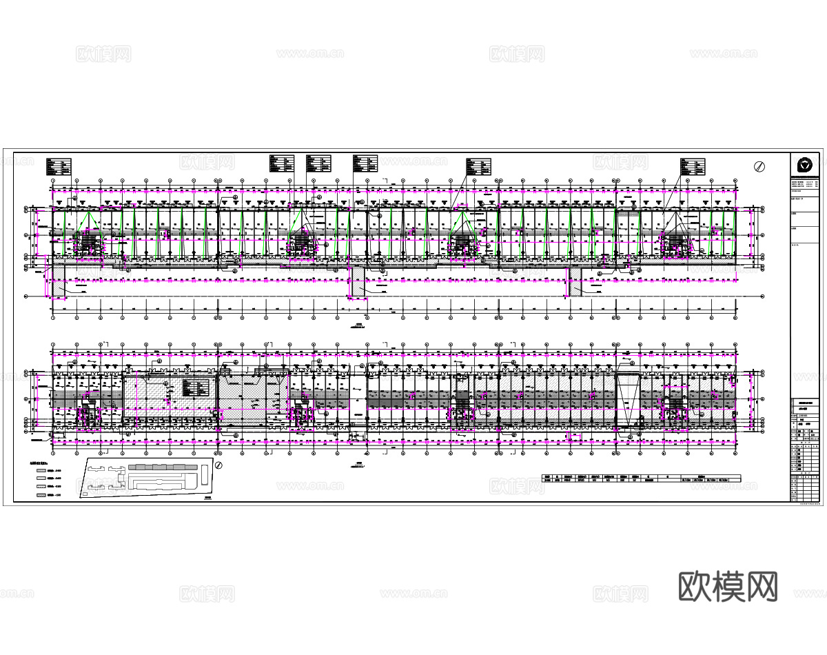 商业综合体加步行街建筑施工图cad施工图