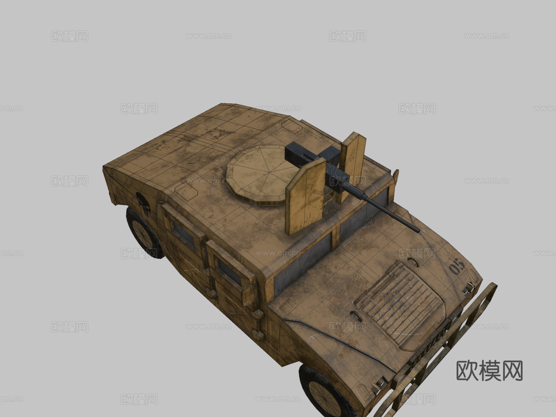 军用悍马3d模型下载（渲染图2）