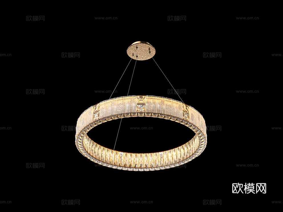 Cloyd 奢华圆形吊灯3d模型下载（渲染图2）
