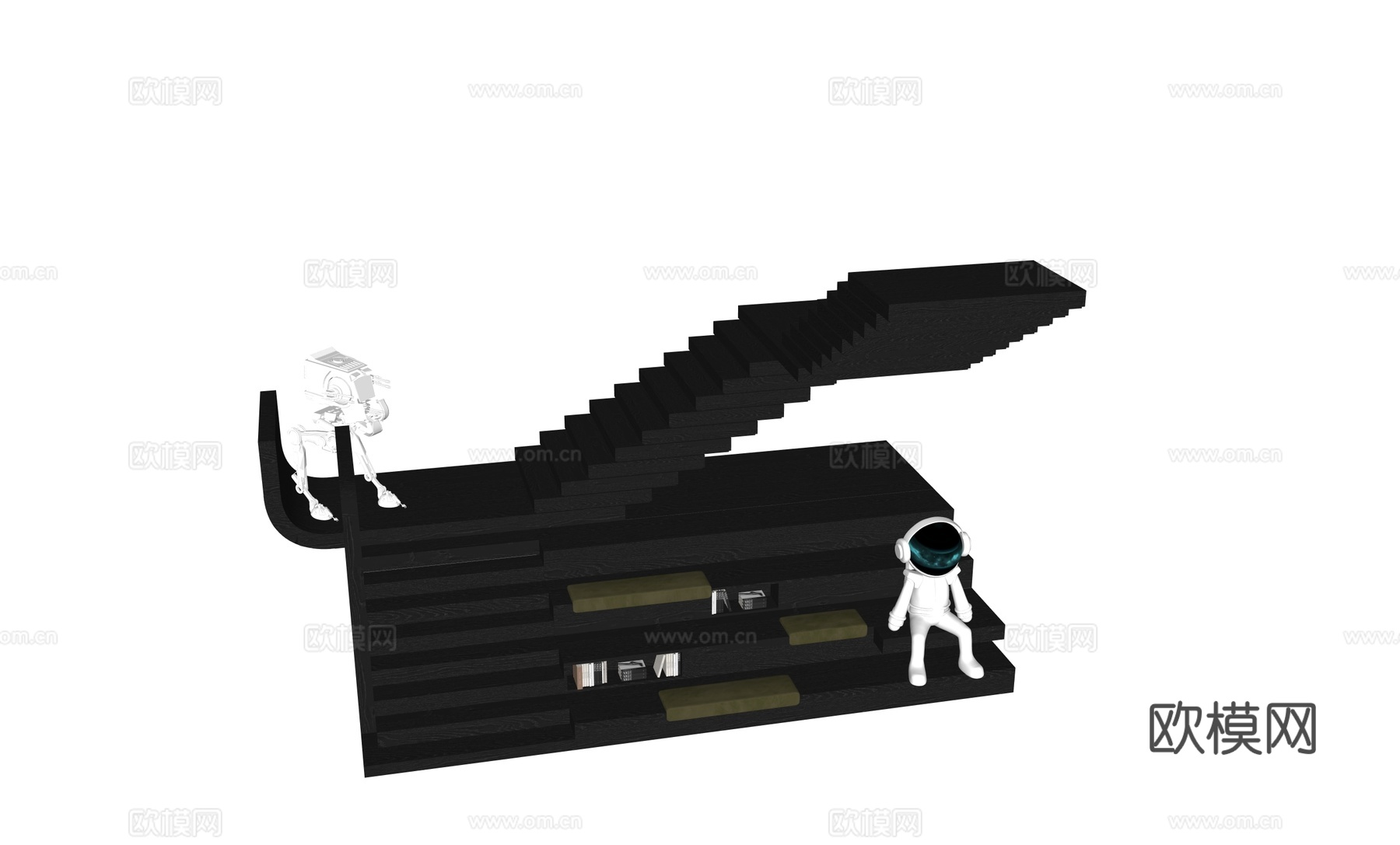 楼梯休息步梯玩偶su模型