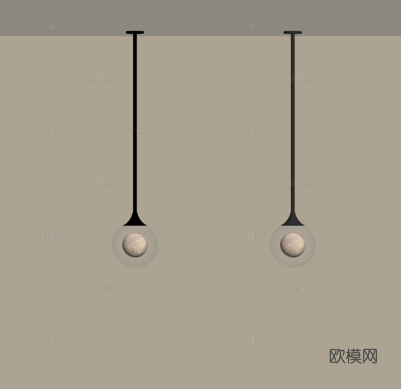 现代小吊灯su模型