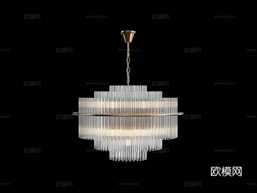 Cloyd 轻奢吊灯3d模型下载（渲染图1）