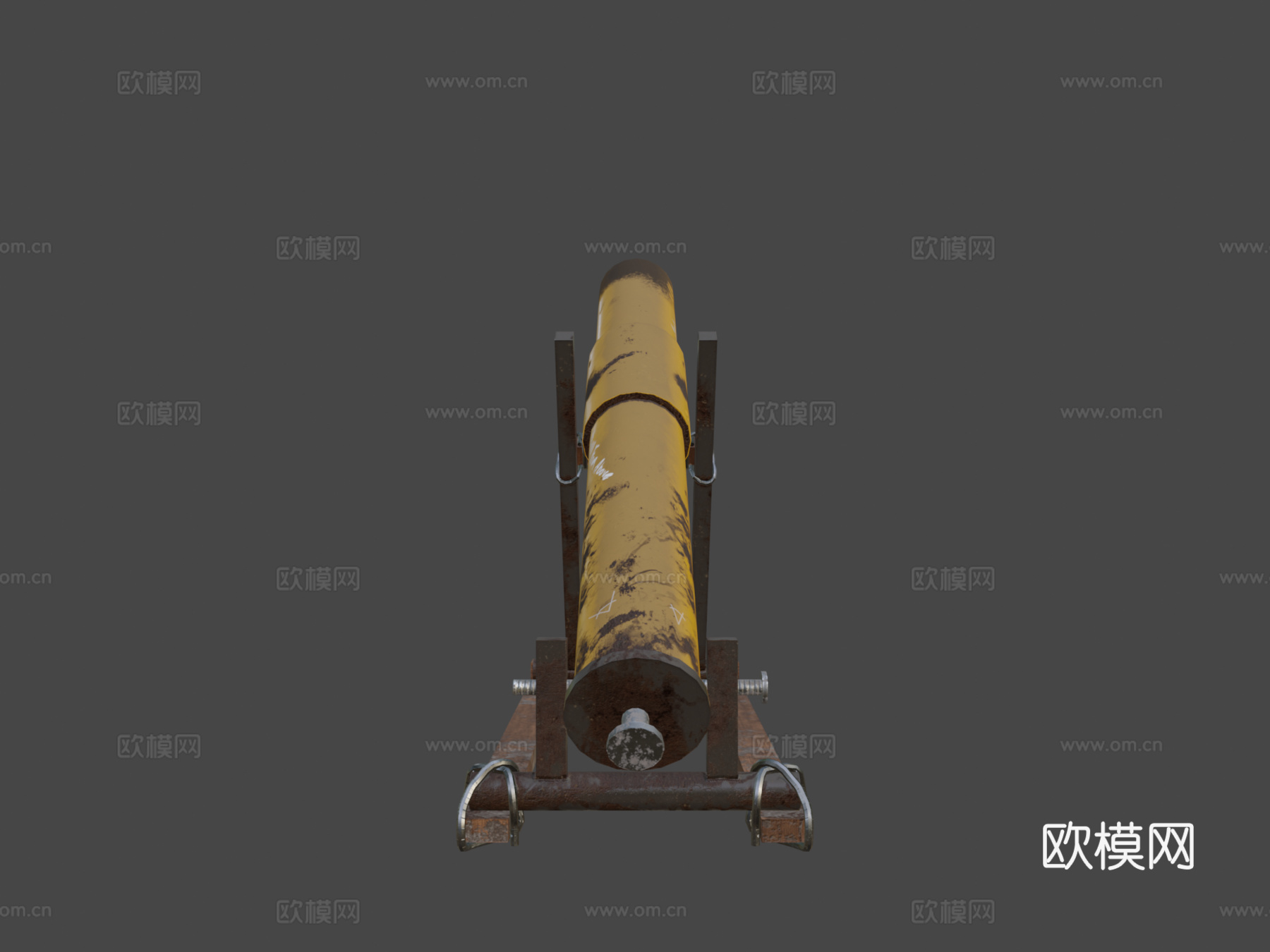 迫击炮3d模型下载（渲染图5）