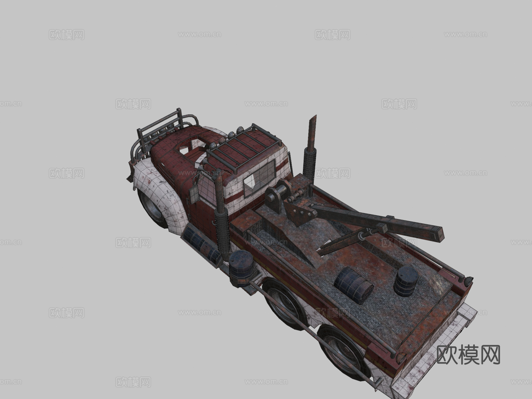 拖车3d模型下载（渲染图2）