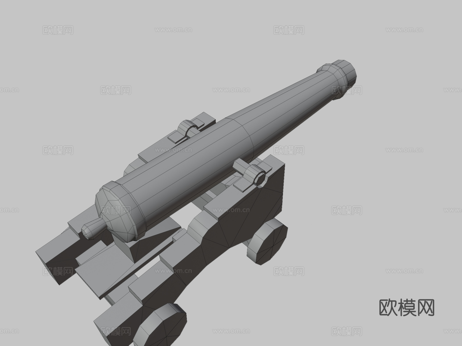火炮3d模型下载（渲染图3）