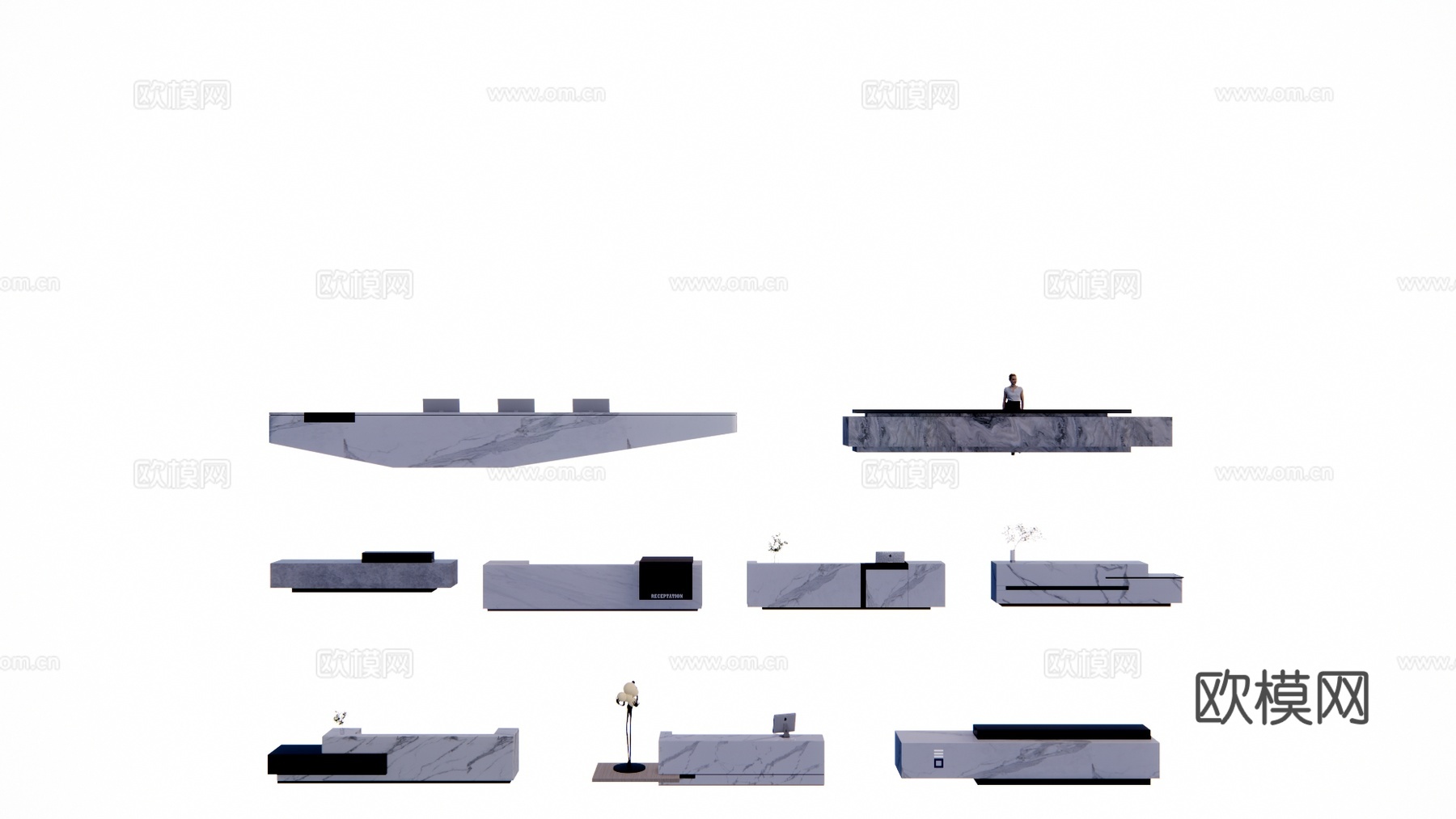 前台 公司前台 展厅su模型
