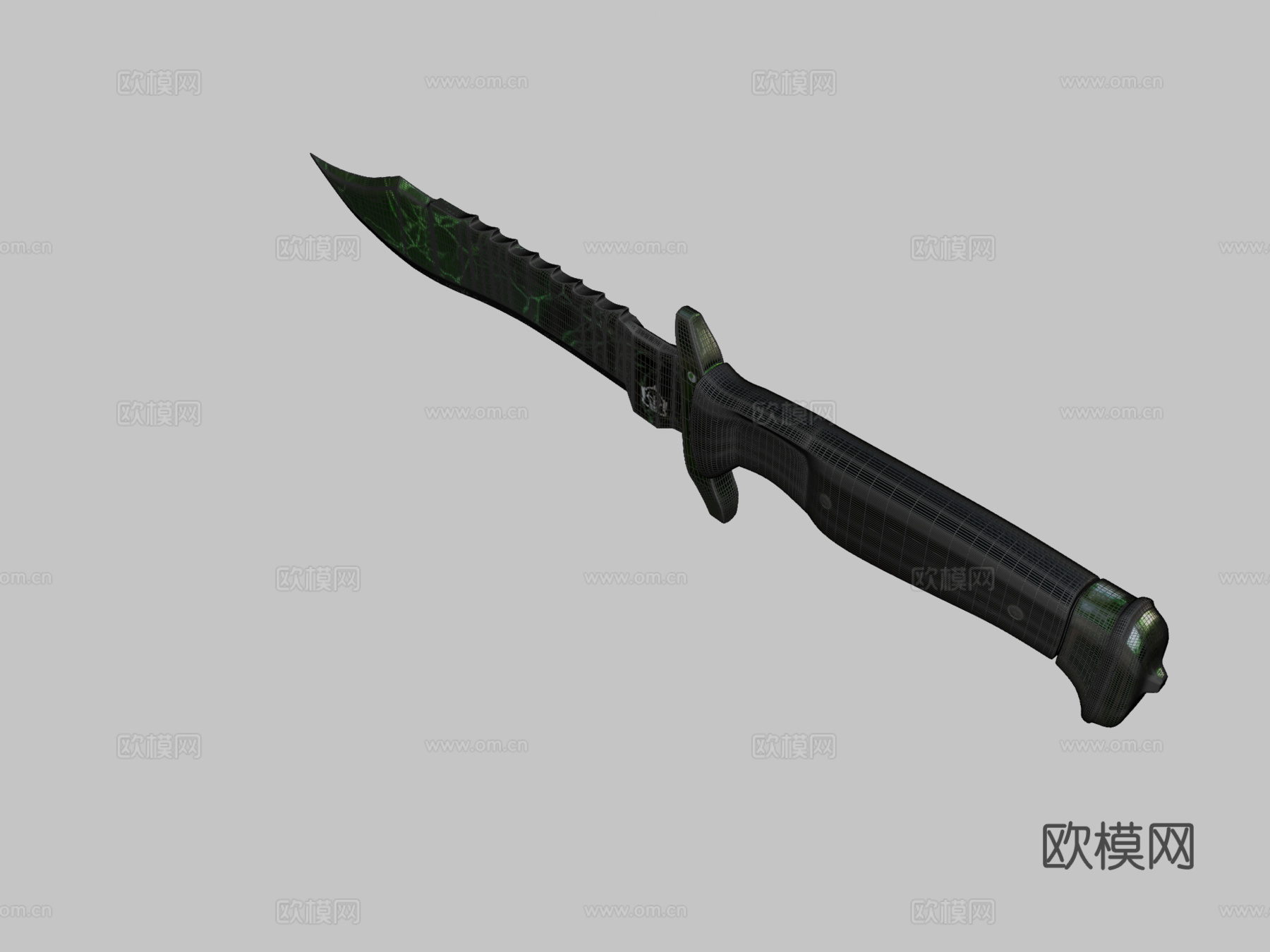 翡翠博伊刀3d模型下载（渲染图2）