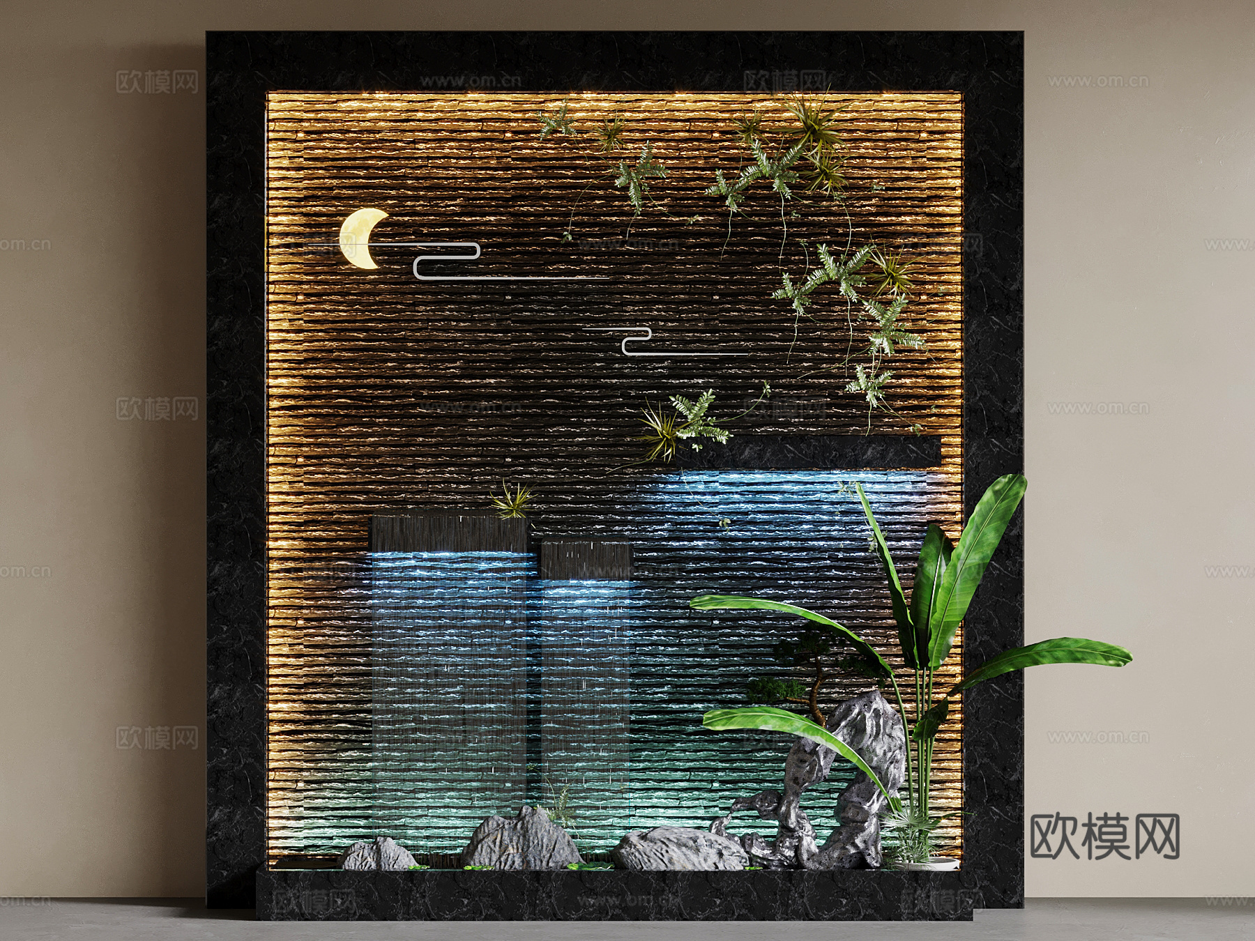 现代水景3d模型下载