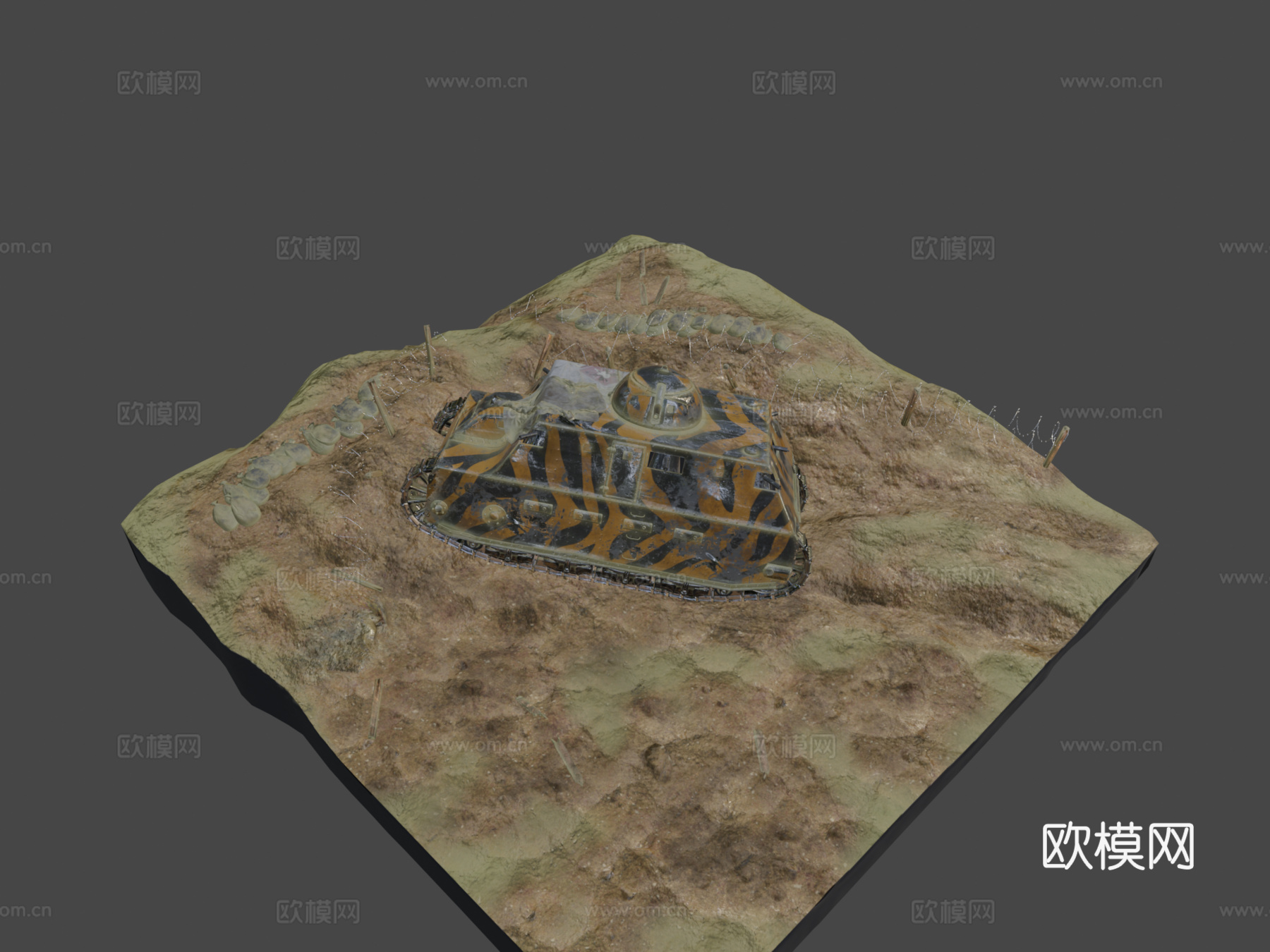 菲亚特2000利比亚平定行动1923年3d模型下载（渲染图7）