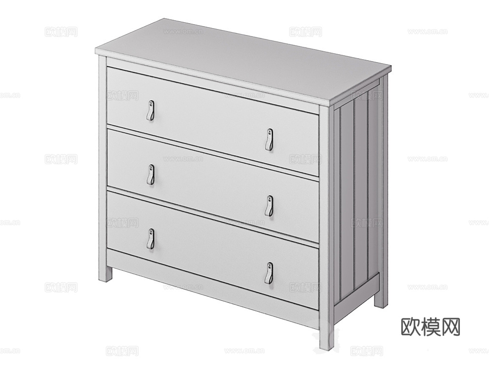 Ellipsefurniture 白色斗柜3d模型下载（渲染图2）