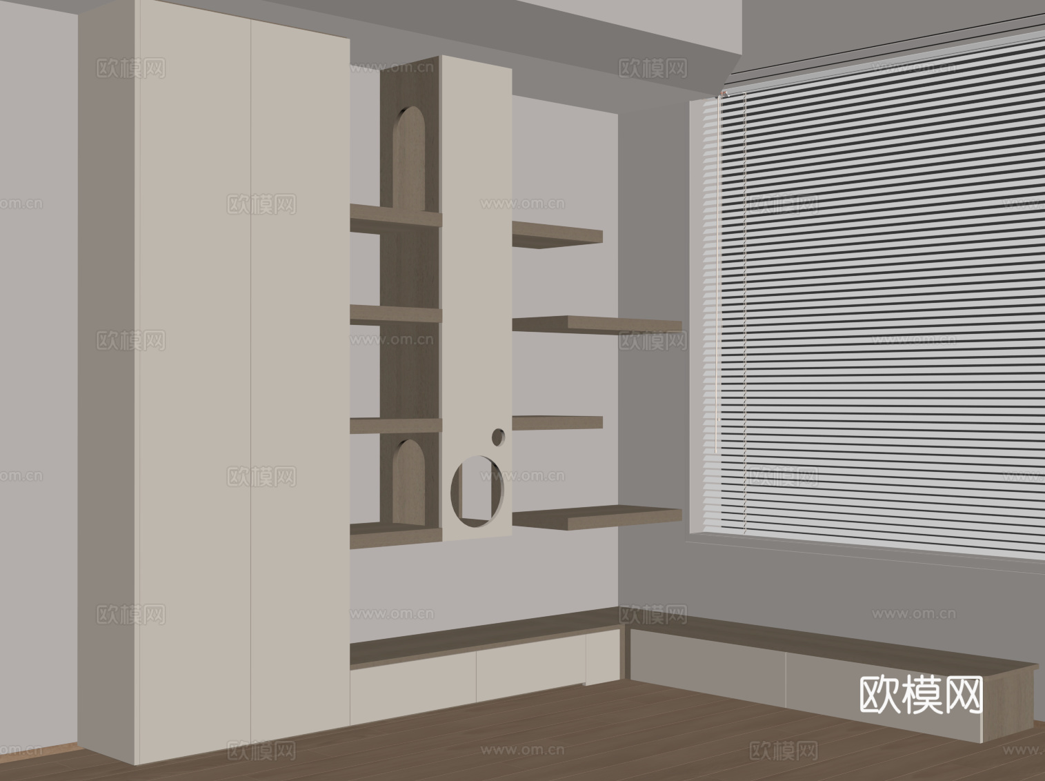 现代宠物柜 猫爬架su模型