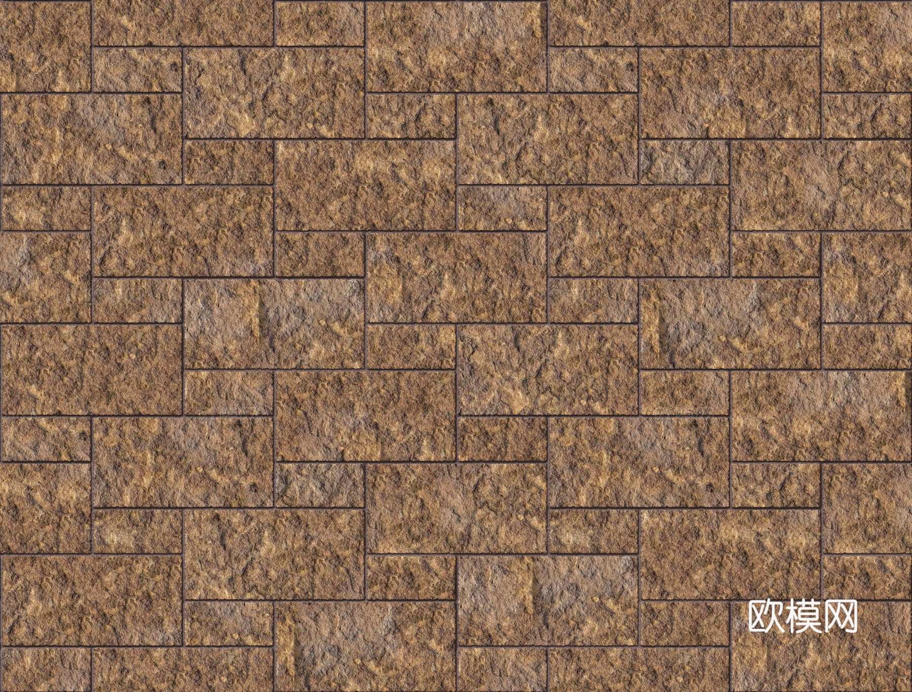 暗红色红色砂岩石板-大小错拼错缝14