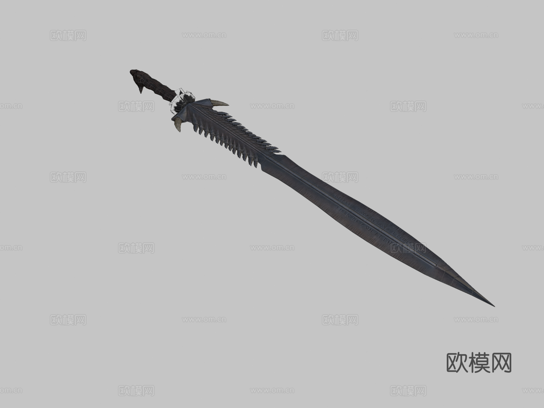 狼教派剑3d模型下载（渲染图2）