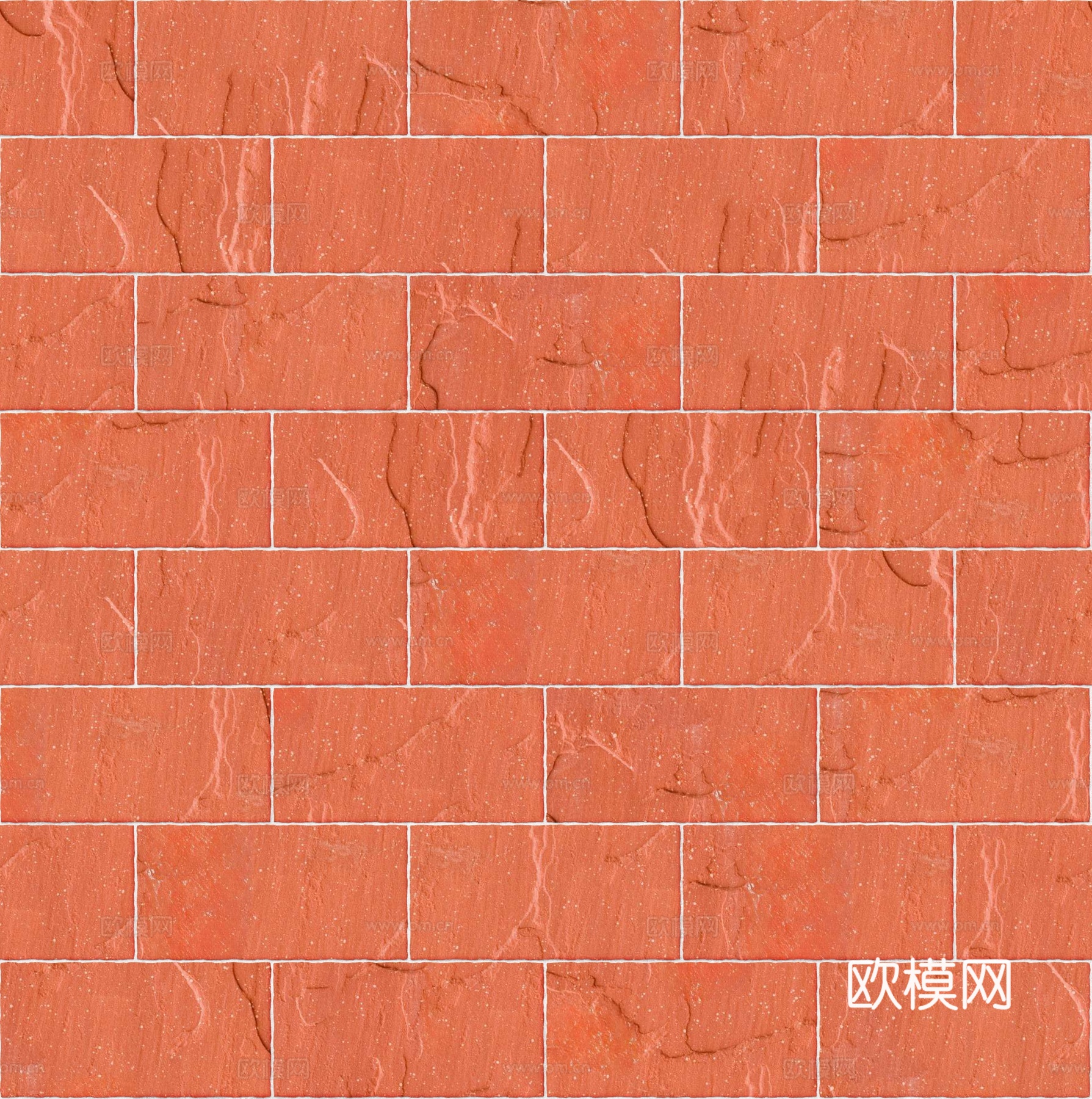 暗红色红色砂岩石板-矩形错缝-横向6