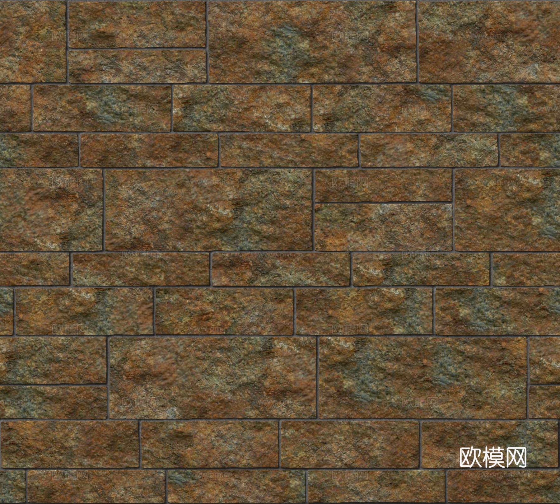 暗红色红色砂岩石板-大小错拼错缝18