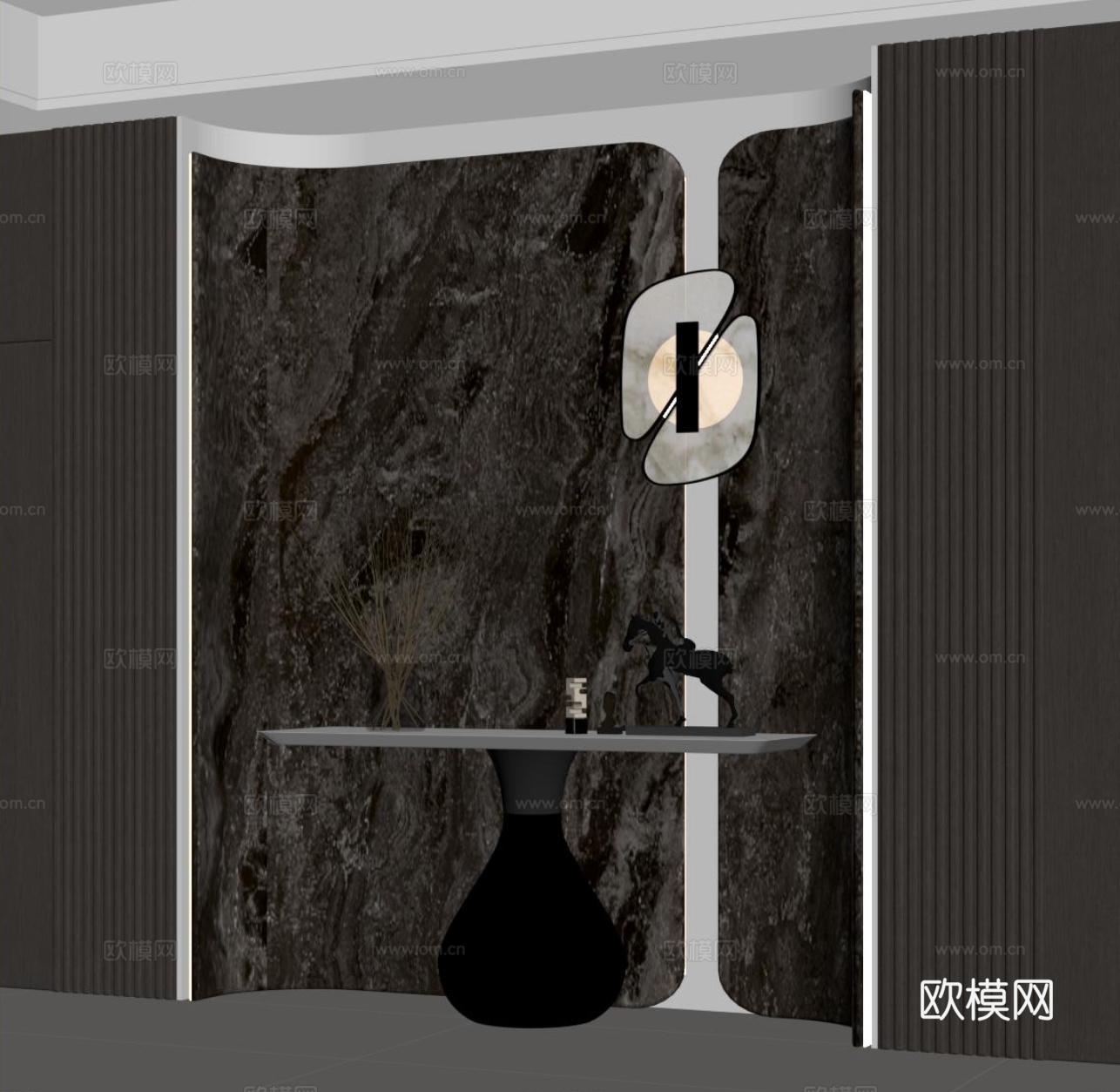 现代玄关 条案 边几su模型