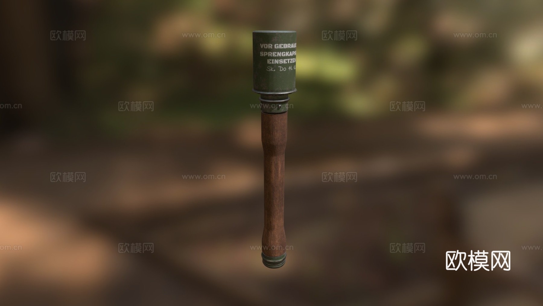 M24木柄手榴弹3d模型下载（渲染图1）