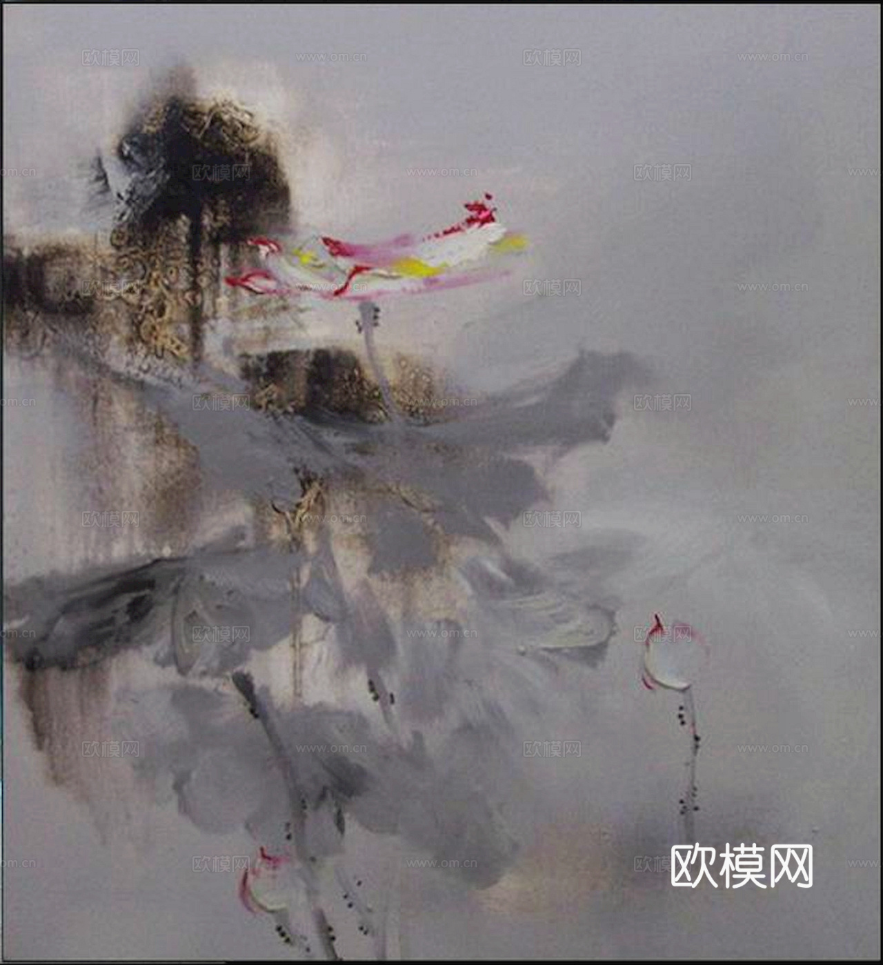 中式新中式挂画壁画水墨字画山水花鸟背景墙壁纸装饰画抽象画油画下载