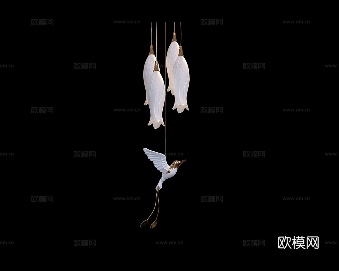 Cloyd 小鸟吊灯3d模型下载（渲染图4）