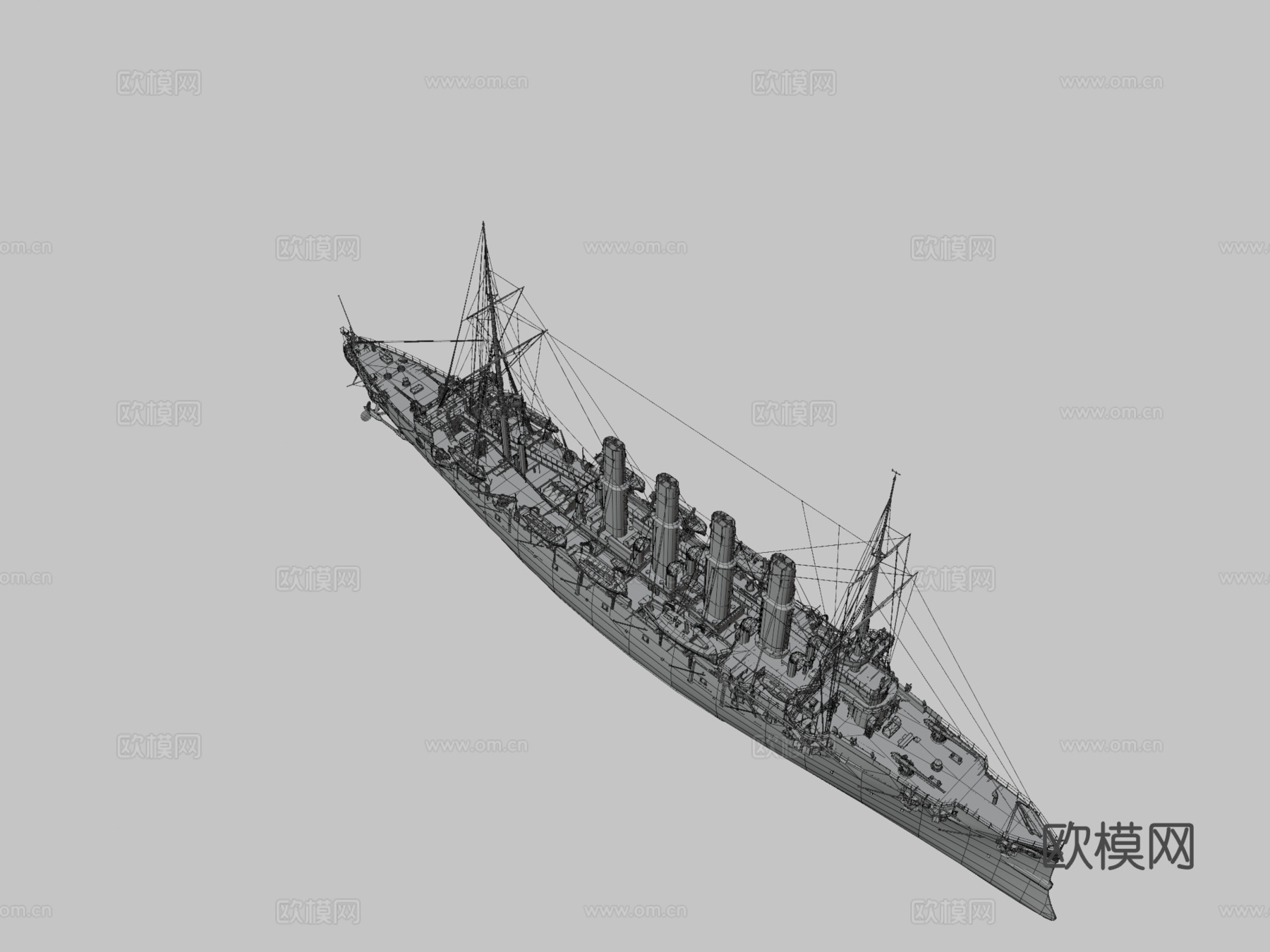 瓦良格号3d模型下载（渲染图3）