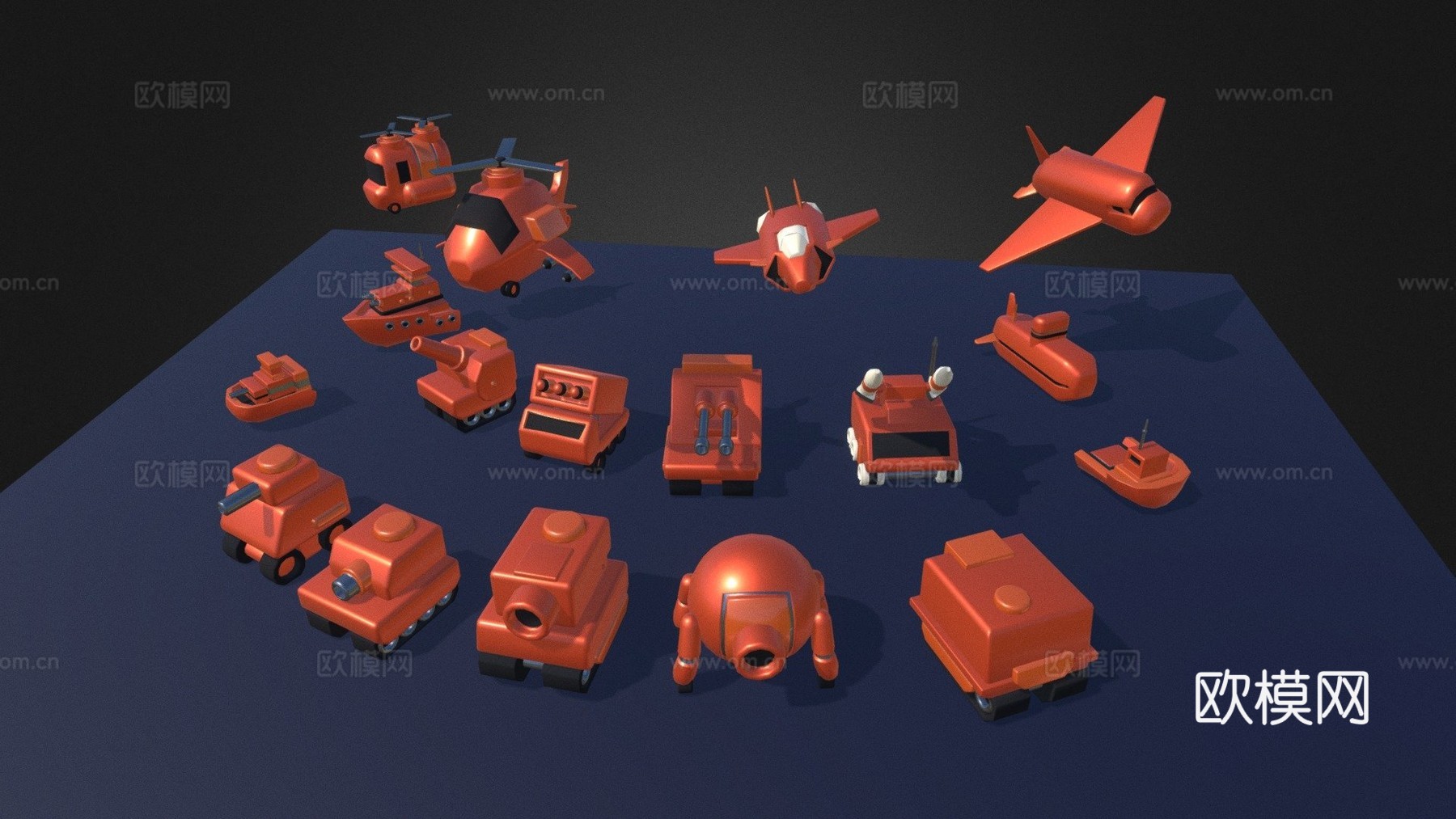 高级战争橙星军团3d模型下载（渲染图1）