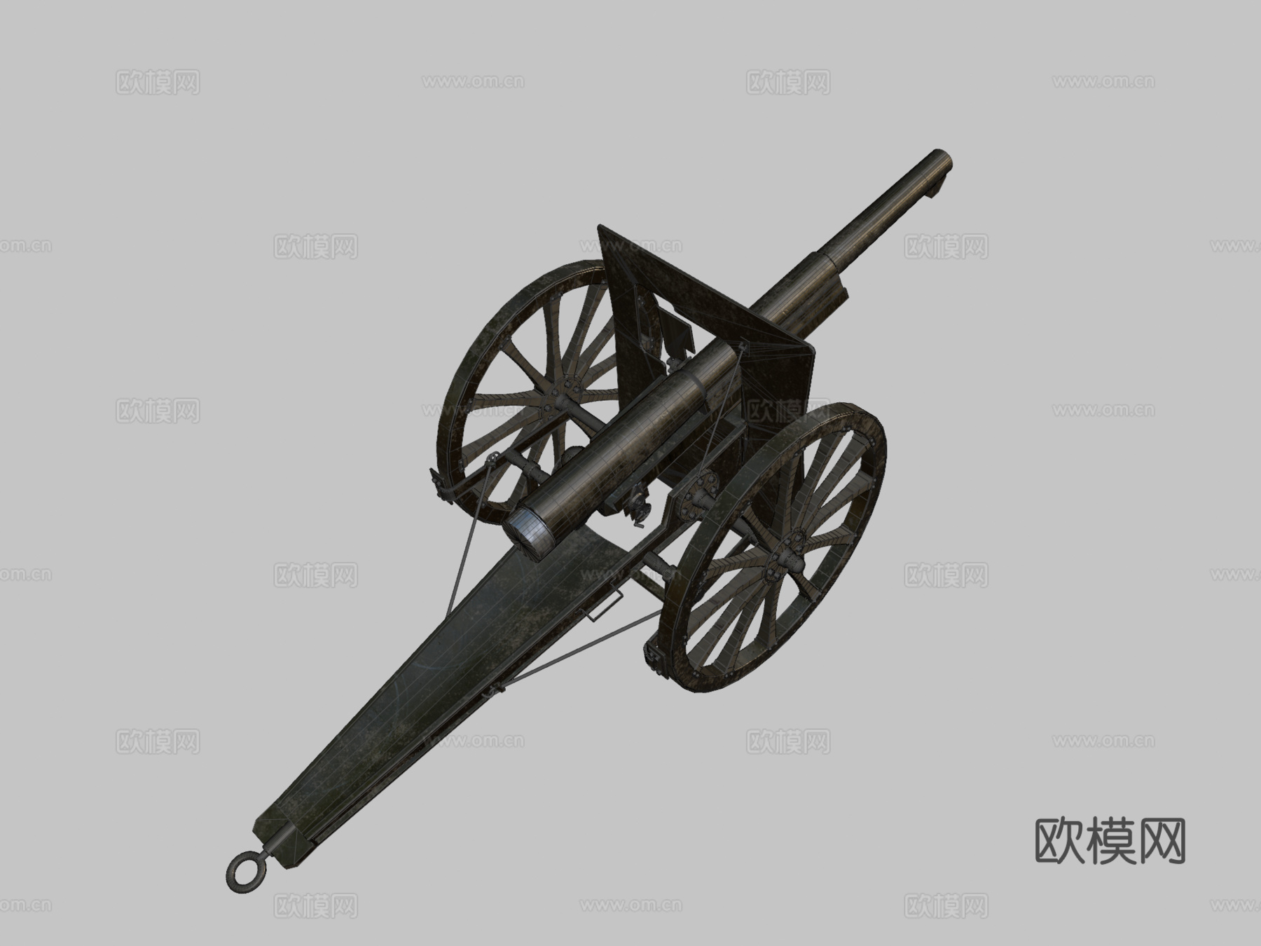普托1897型75毫米3d模型下载（渲染图2）
