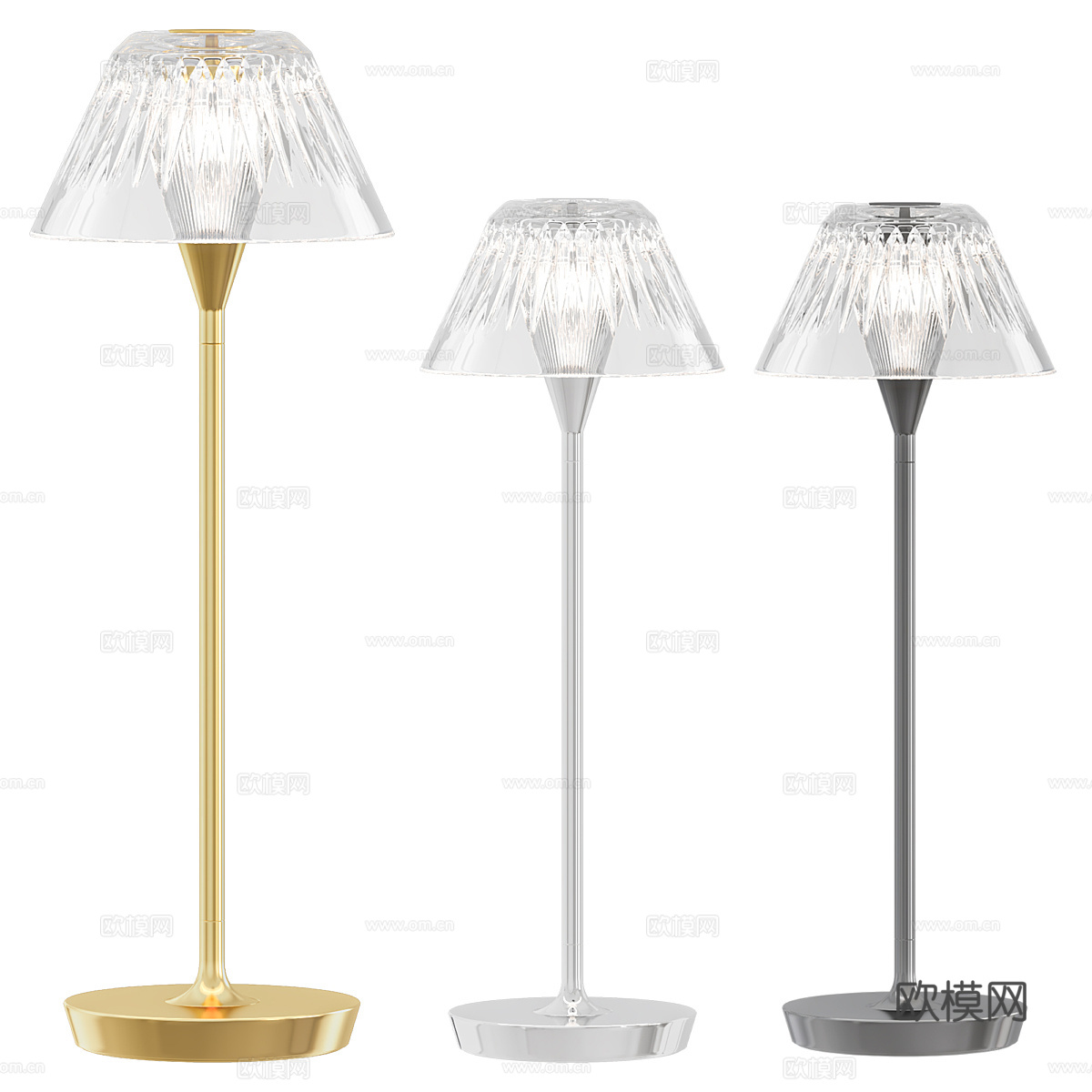 Blae现代金属玻璃台灯3d模型下载（渲染图2）