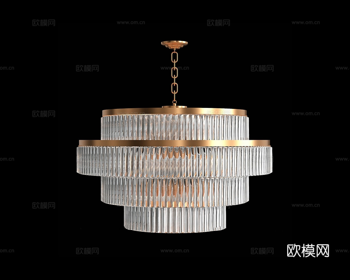 Cloyd 轻奢吊灯3d模型下载（渲染图1）