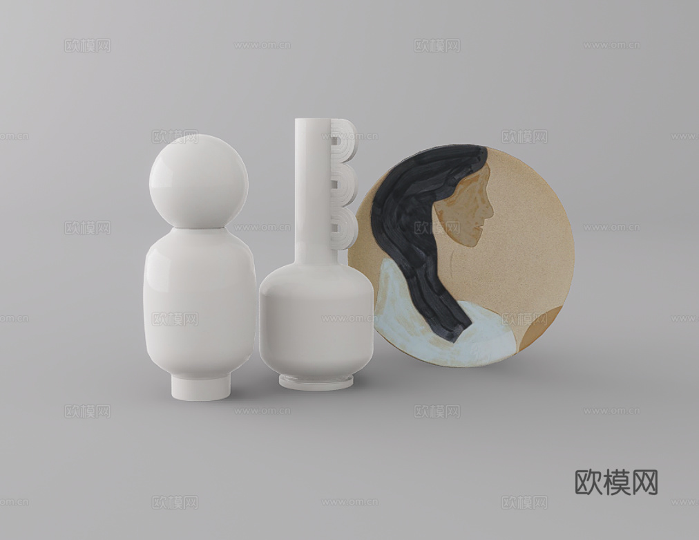 摆件组合su模型