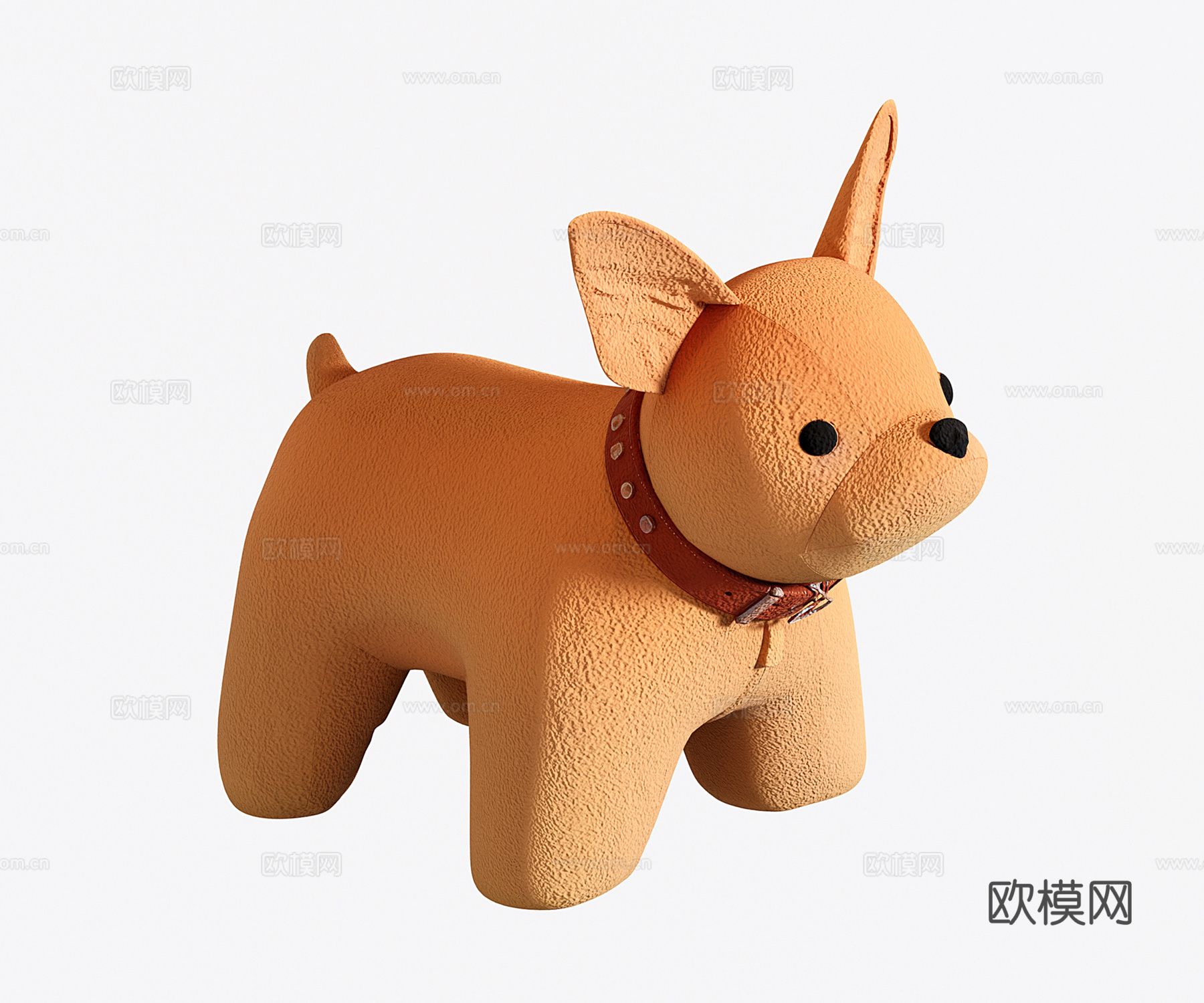 现代动物沙发凳 毛绒玩具 法斗狗凳子su模型