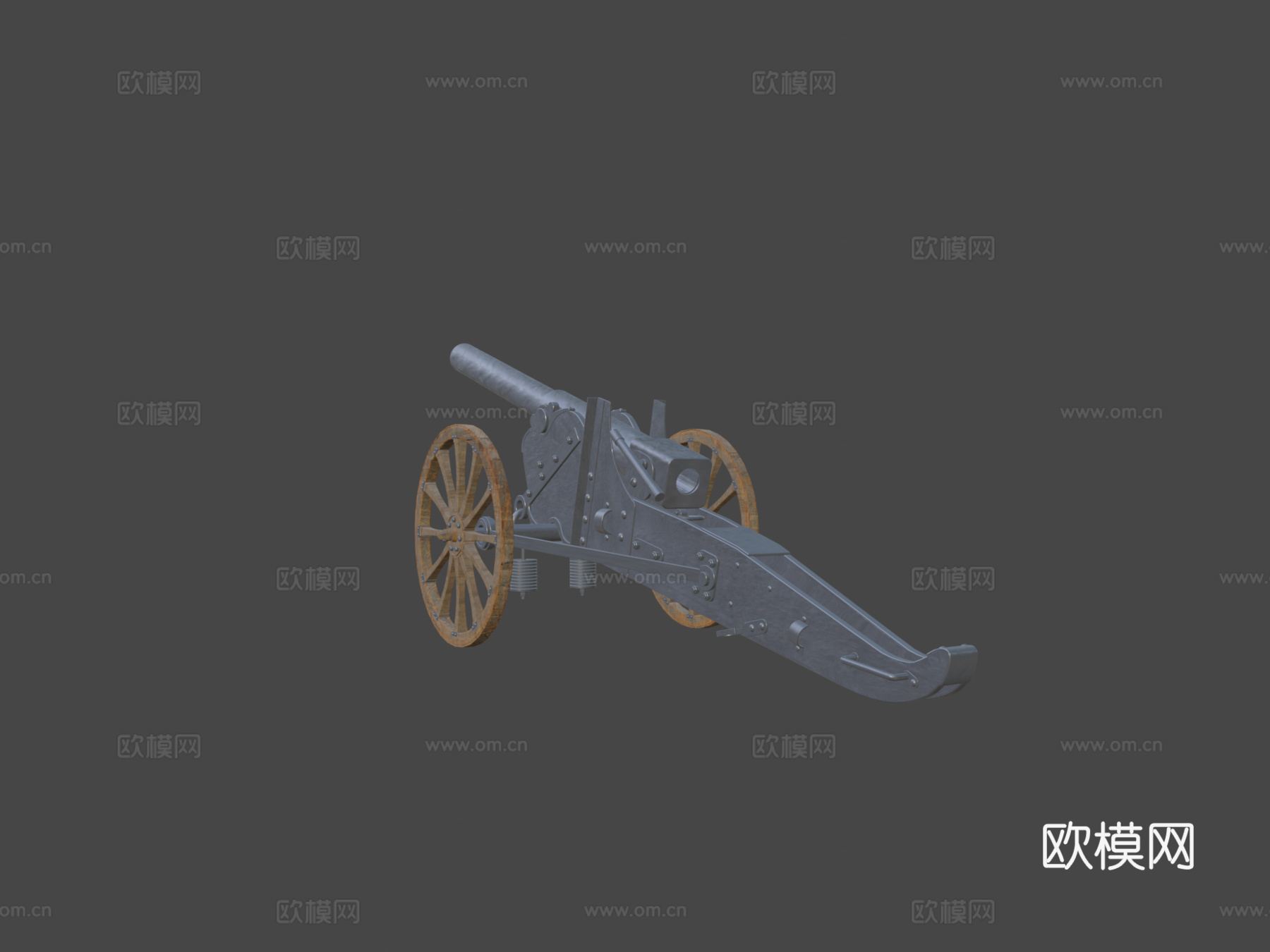 克虏伯75毫米1880型3d模型下载（渲染图6）