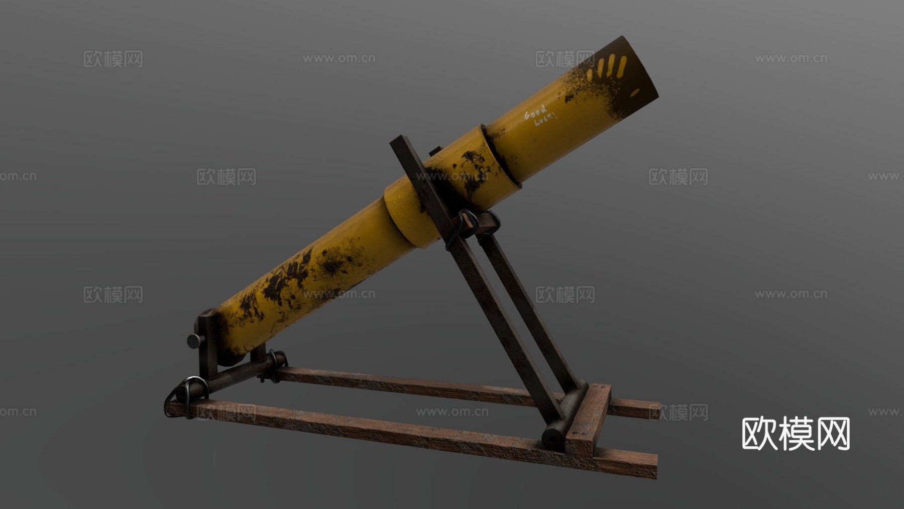 迫击炮3d模型下载（渲染图1）