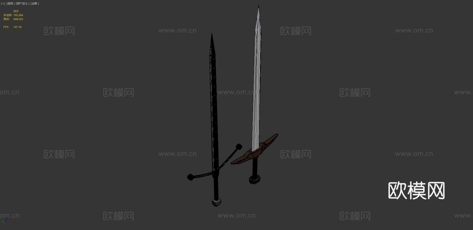 简约巨剑3d模型下载（渲染图4）